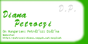 diana petroczi business card